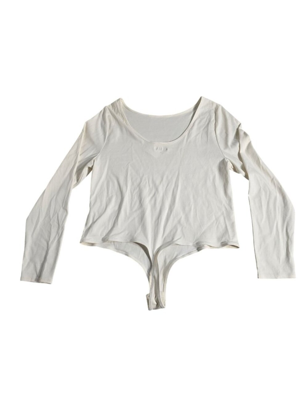 J.Crew Womens 2X Long Sleeve Scoop Neck White Bodysuit